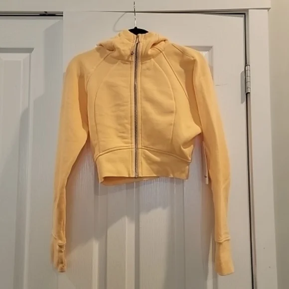 SOLD*** Scuba Full-Zip Cropped Hoodie - Summer Glow - 6 - Picture 6 of 12